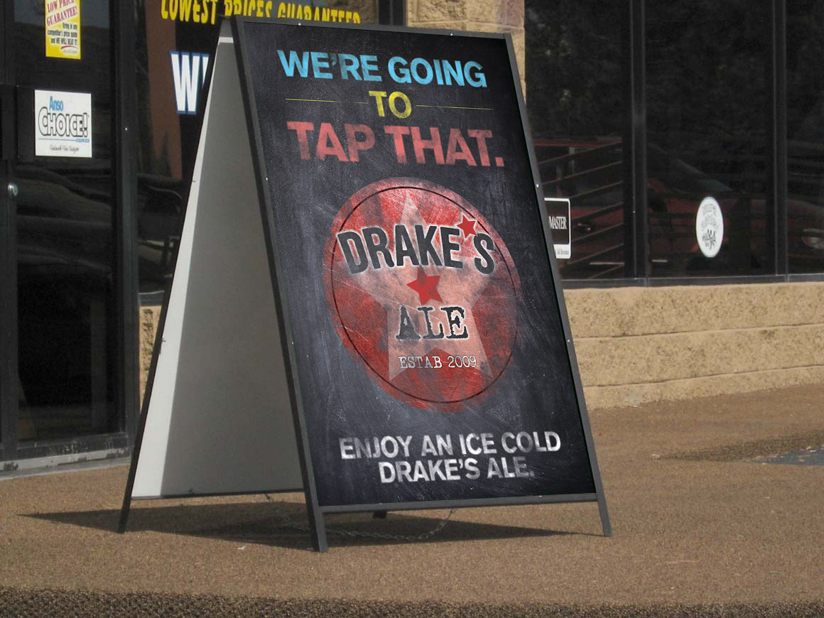 Drake's Ale Sandwich Board