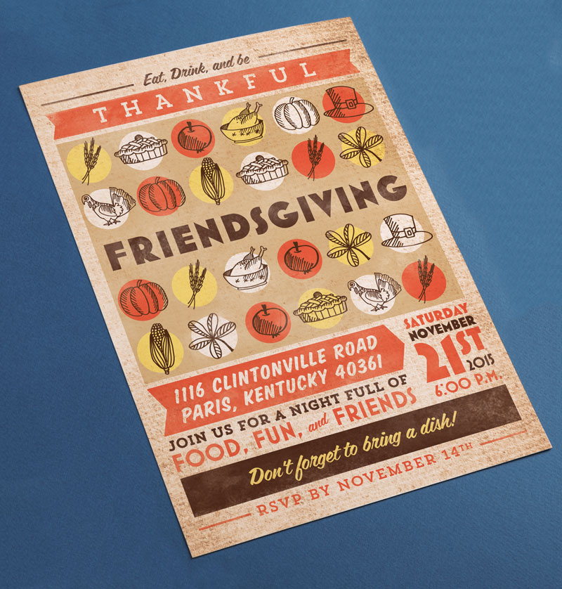 Friendsgiving Print Invitation